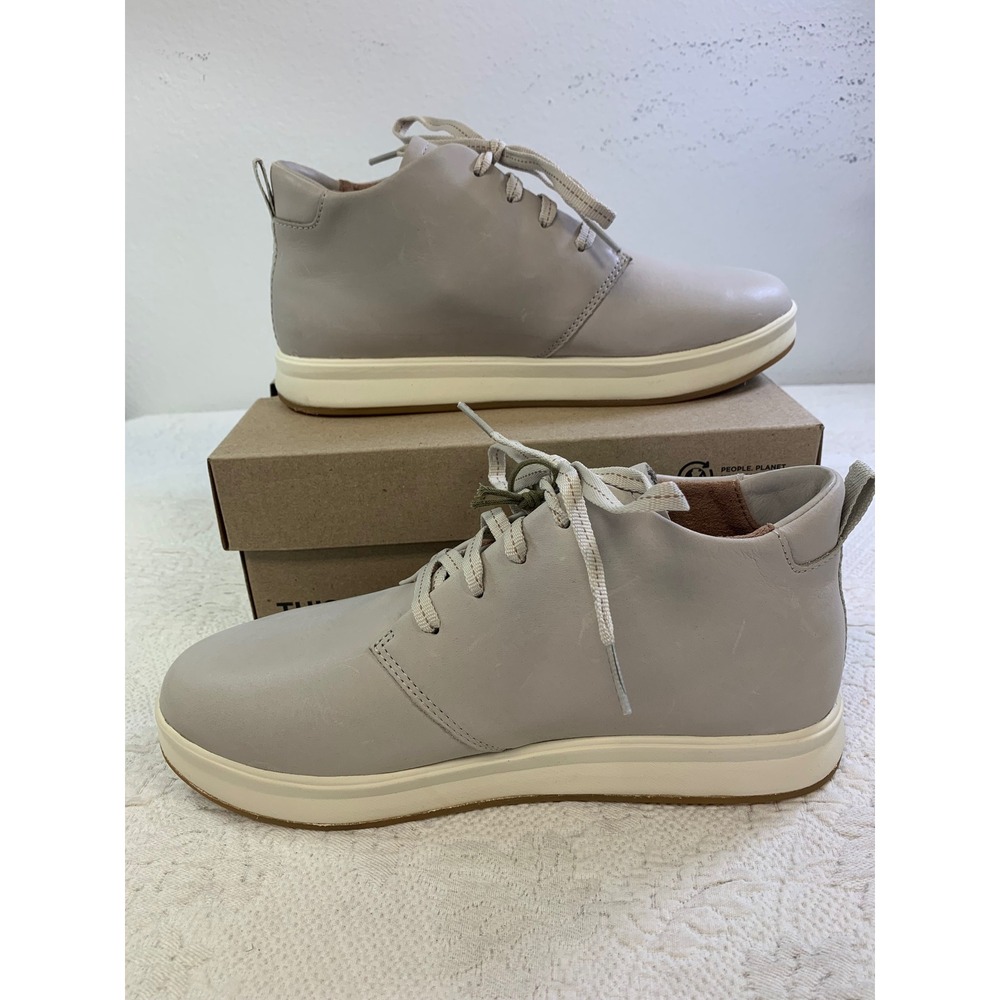 OluKai Wao Palewai Women 10 Cloudy Gray Water Resistant Leather Sneakers 20500